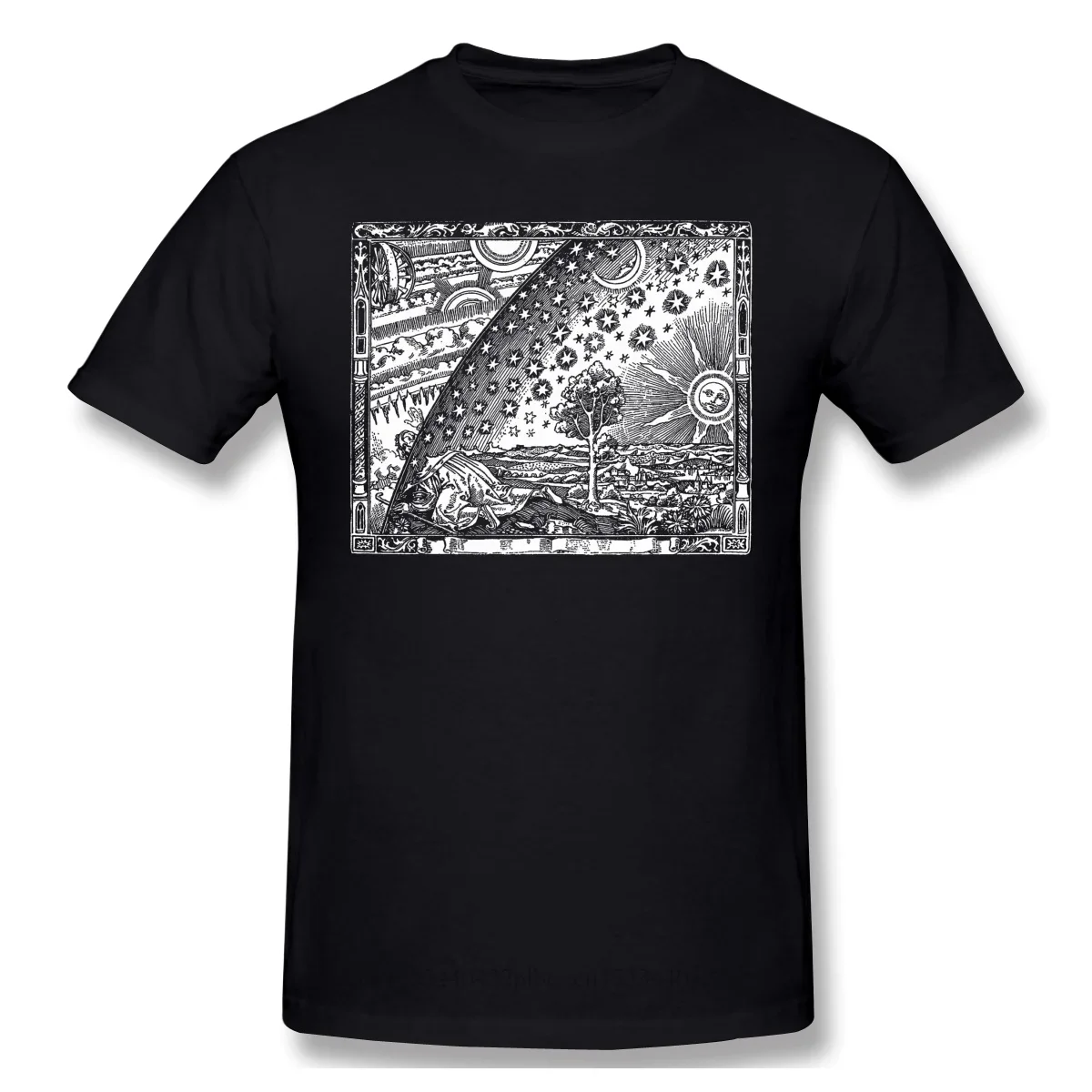 Flammarion Engraving Black TShirt The Matrix Neo Sci-Fi Action Movie Homme T-Shirt Tees Pure Short Sleeve manga Outfits