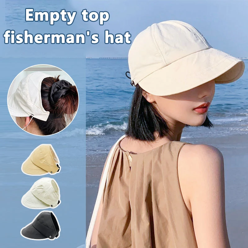 Summer Hats For Women Foldable Baseball Cap Wide Large Brim Sunscreen Beach Caps Female Outdoor Casual Bucket Hat