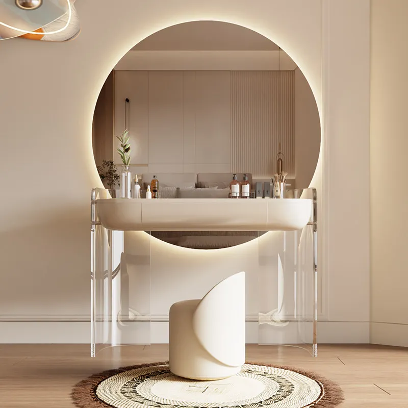 

/Acrylic Speaker Dressing Table Beauty Bedside Modern Dressing Table Accessories Drawers Mesa De Maquillaje Postmodern Furniture