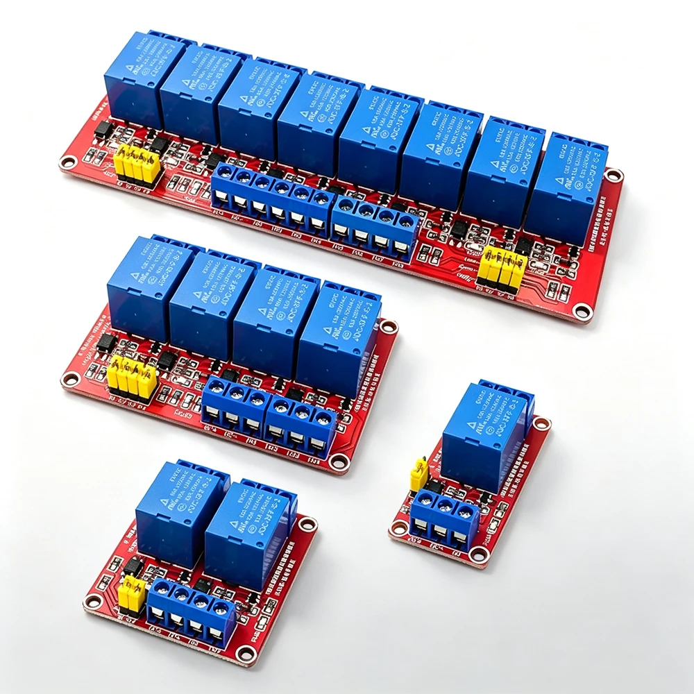 5PCS Relay Module 1 2 4 6 8 Channel 5V 12V 24V Relay Module Board with Optocouple Support High and Low Level Trigger