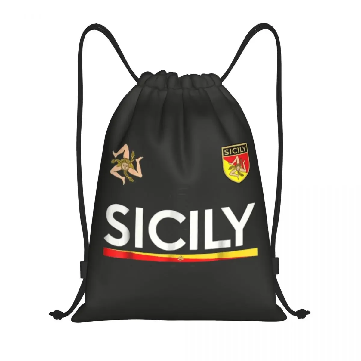 Custom Sicilia Soccer Sicily Italy Football Jersey Drawstring Bags Men Women Sports Gym Sackpack Italian Shopping Backpacks