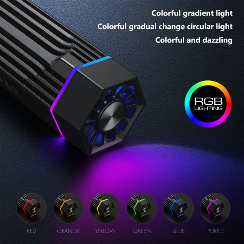 Obudowa SSD INEO RGB M.2 NVME PCI-E do USB3.1 Gen2 Type-C JMS583 10Gbps Radiator do dysków SSD 2280/2260/2242/2230 M.2