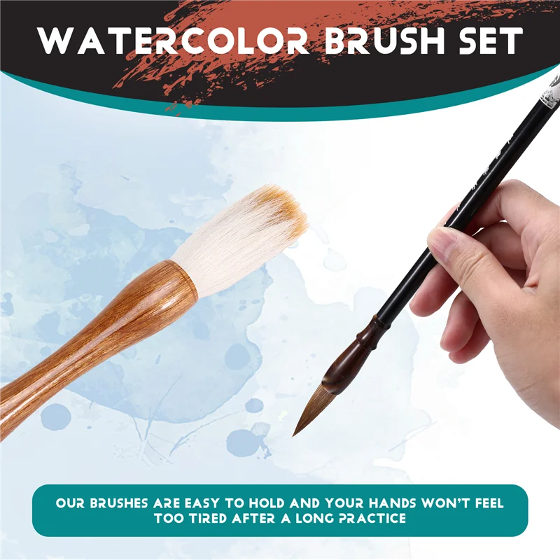 

ABKJ-12 шт. набор кистей для китайской каллиграфии-набор кистей для рисования, акварельных кистей Суми, кандзи, японские кисти для рисования