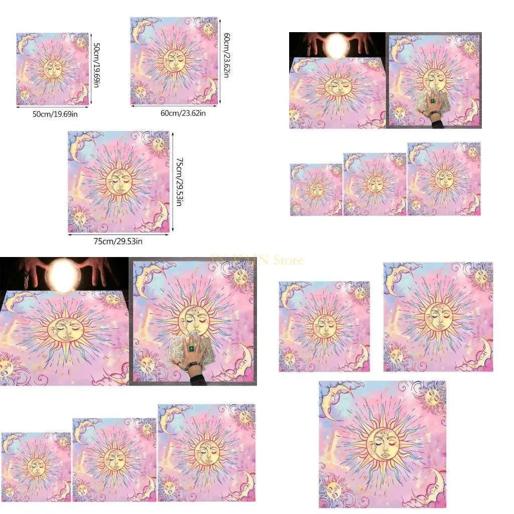 

M5TC красочная столовая настольная крышка Таро Священная ткань табличка с луной