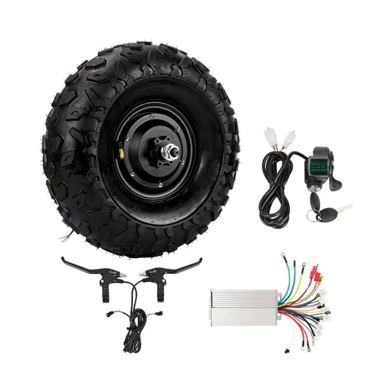 36v 48v 14.5 Inch High Torque Low Speed Powered Geared Electric Wheelbarrow Motor Kit Motorized Hub Conversion For Trolley Cart
