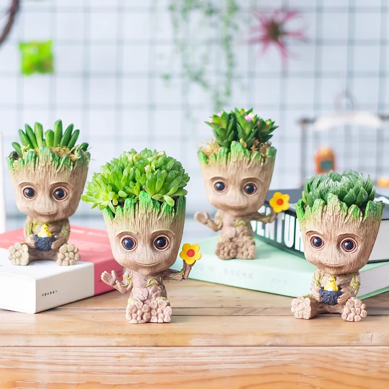 Groot Flower Pot Groot Home Decoration Vases Multifunction Ornaments Arrangement Anime Characters Figurine Pen Holder