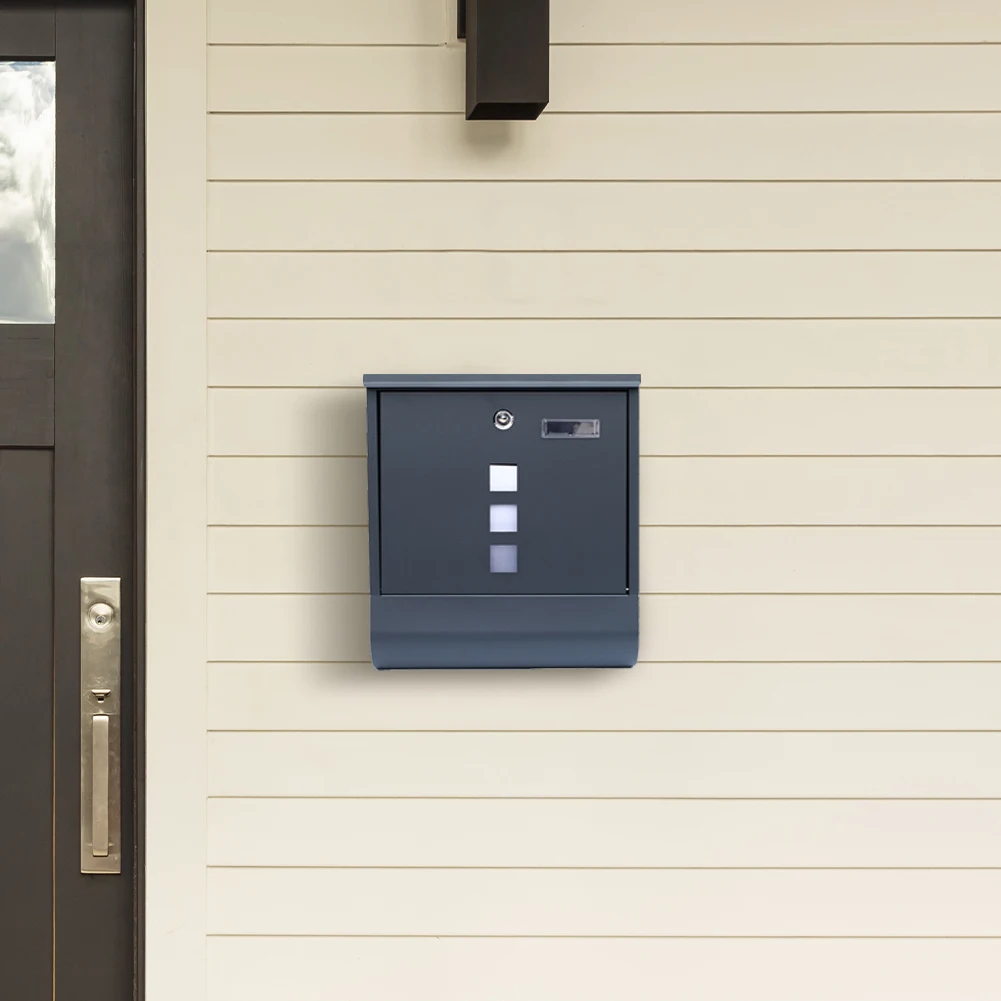 

Wall Mount Mailbox with Secure Key Lock Lockable Mailbox Large Capacity Outdoor Home Mailbox for Wall Decor