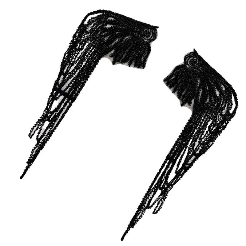 5ASD Профессиональные исполнители костюм Epaulets Applique Applique с блестками с блестками эполеты для сценического костюма