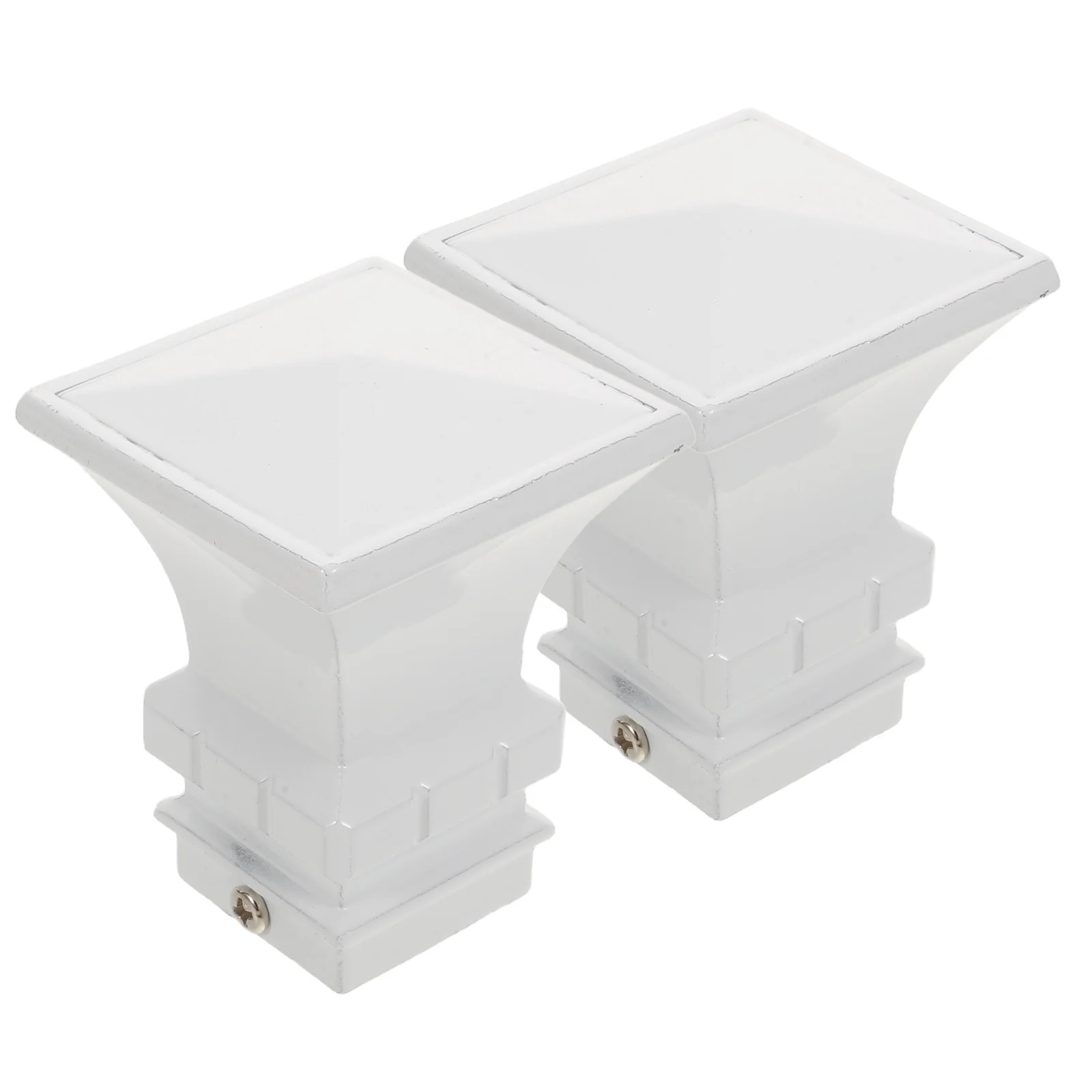 

2Pcs Window Drape Rod Cap Elegant Roman Style Easy Install White Curtain Rod Finials Ends Only Curtain Pole Ends