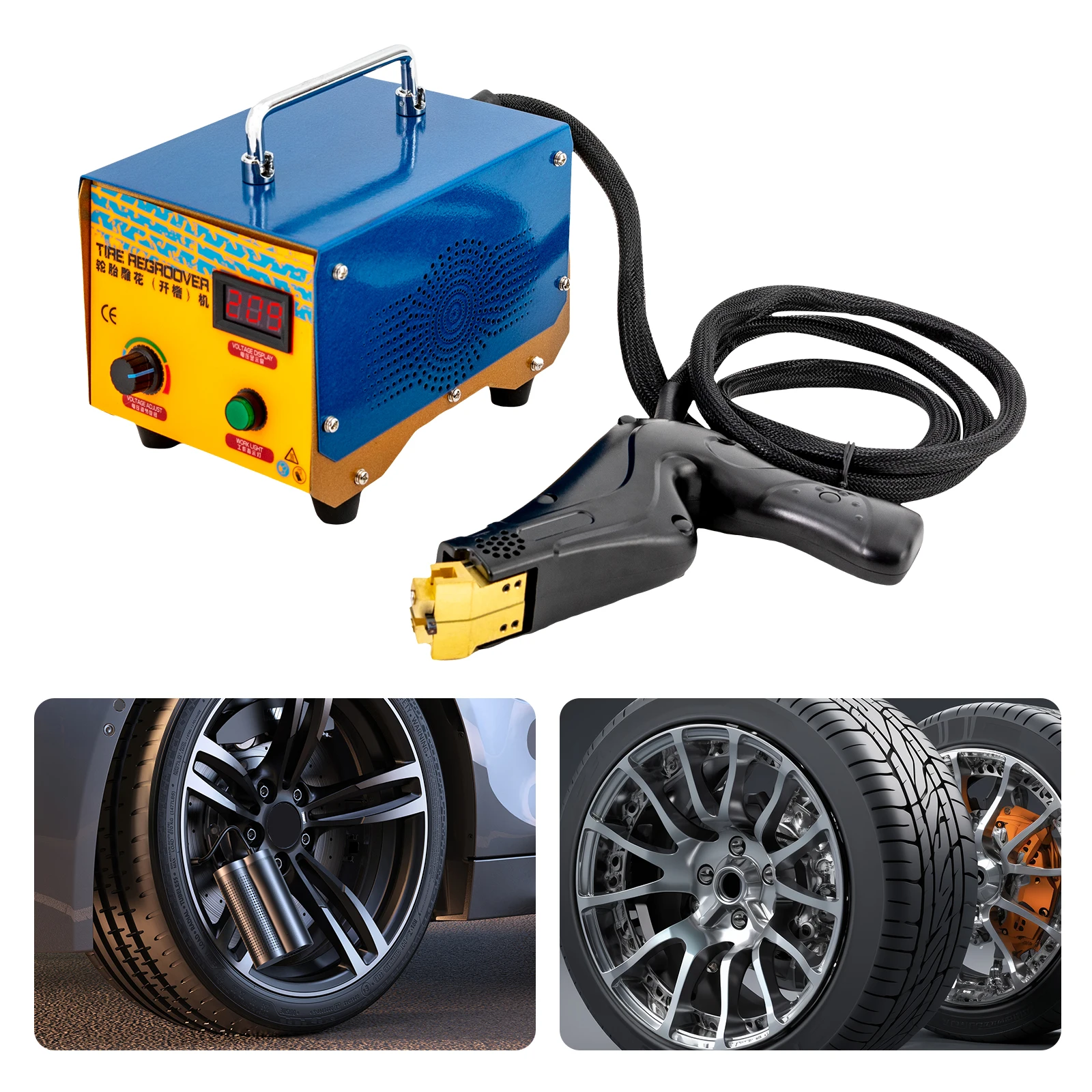 1000W Tire Grooving Tool, Tire Groover Machine with Cutting Blades for Rubber and Tires,110V Tire Regrooving Kit Car Repair Tool