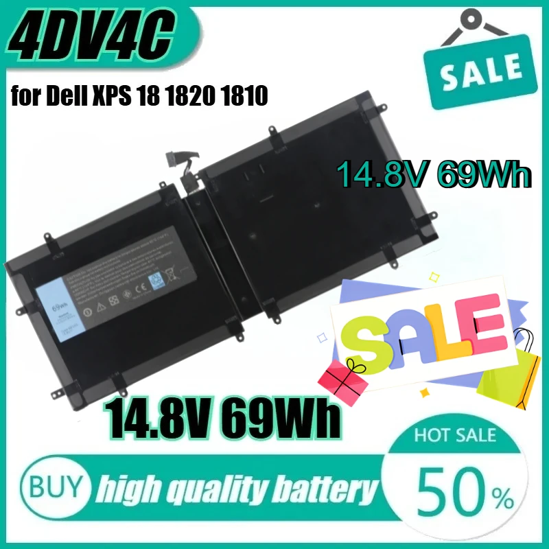 

New High-quality 14.8V 69Wh 4DV4C Laptop Battery for Dell XPS 18 1820 1810 Series Tablet 63FK6 063FK6
