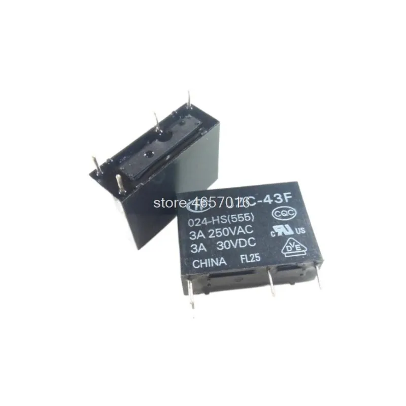 JZC-43F 012-HS 024-HS 4PIN 5A 12V 24V RELAY