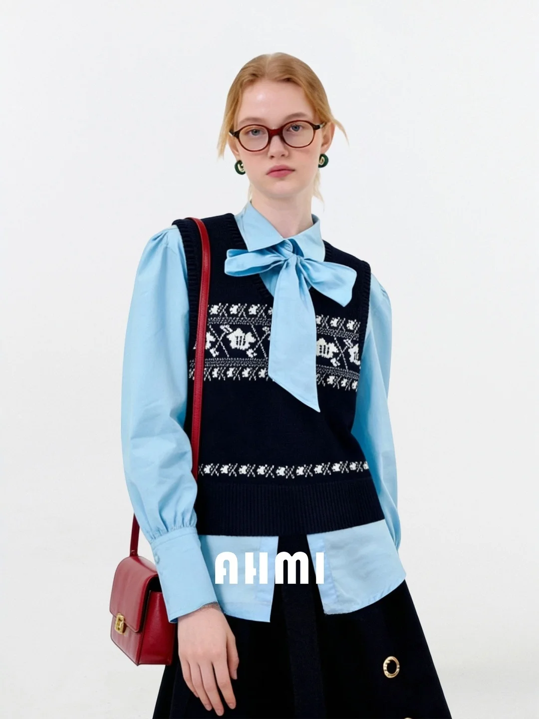 

AHMI Healing Velvet Knitted Vest Women's Autumn Winter V-Ne Svel Layering Warmth Vintage Pattern Commute Sle