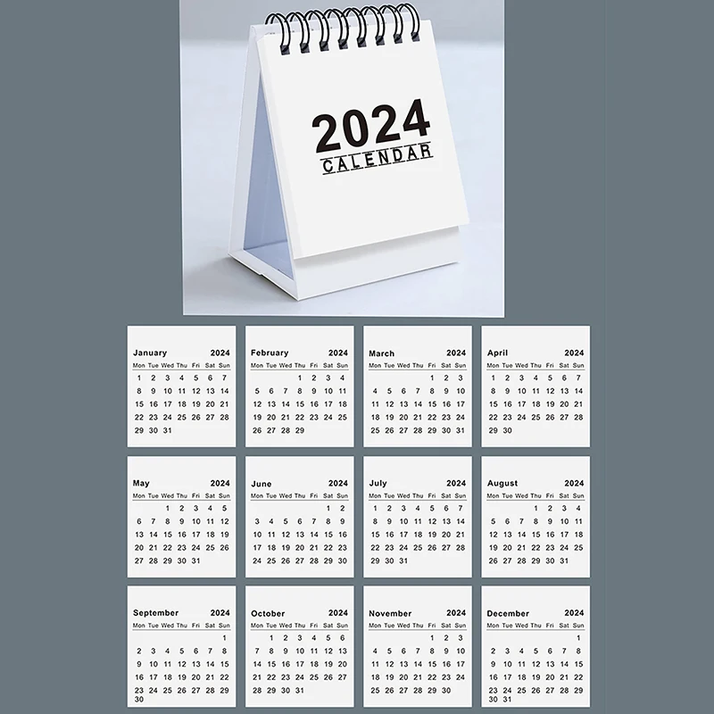 2024 Desk Calendar Creative Decor Vertical Office Gift Desktop Paper Home Student Weekly Planner Portable Calendar Book