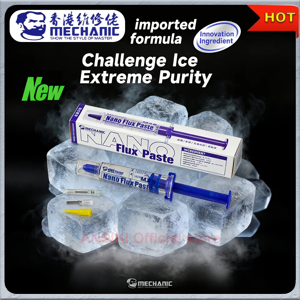 

Паста-флюс MECHANIC M35 Nano, 98% активности, высокая производительность для ремонта телефонов, процессоров, светодиодов, BGA-чипов и материнских плат