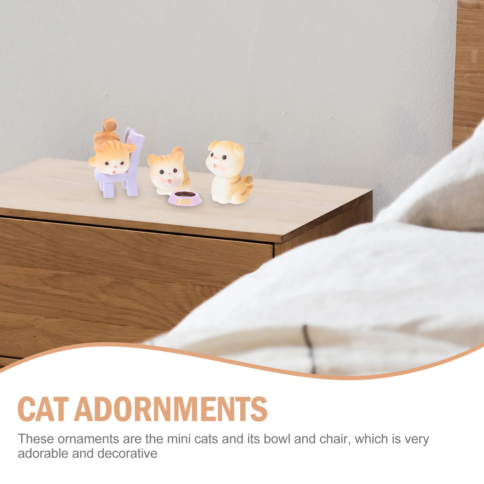 

1 set 1 Set Of Pet Ornaments Adorable Simulation Kitten Figurines Resin Craft For Home Garden Decor Desktop Tabletop