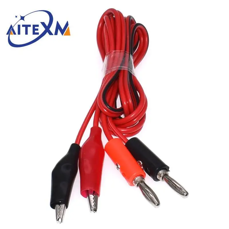 5Sets 1M Alligator Cilp to AV Banana Plug Test Cable Lead Connector Dual Tester Probe Crocodile Clip for Multimeter Measure Tool