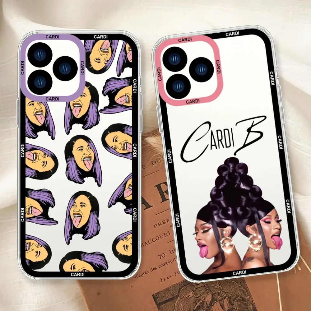 Lyricist Cardi B Phone Case For iphone 11 12 13 14 15 Mini Plus Pro Max Transparent Shell