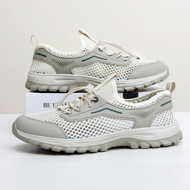 

Мужские дышащие слипоны 2026: легкие повседневные кроссовки, нескользящие мужские туфли без каблука для прогулок на улице, размеры 35-46