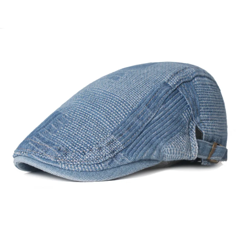 Denim Newsboy Hats Verstellbare Ivy Flat Cap Gatsby Cabbie Driving Hat für Männer Frauen Vintage Kpop Irish Berets – Detail 7