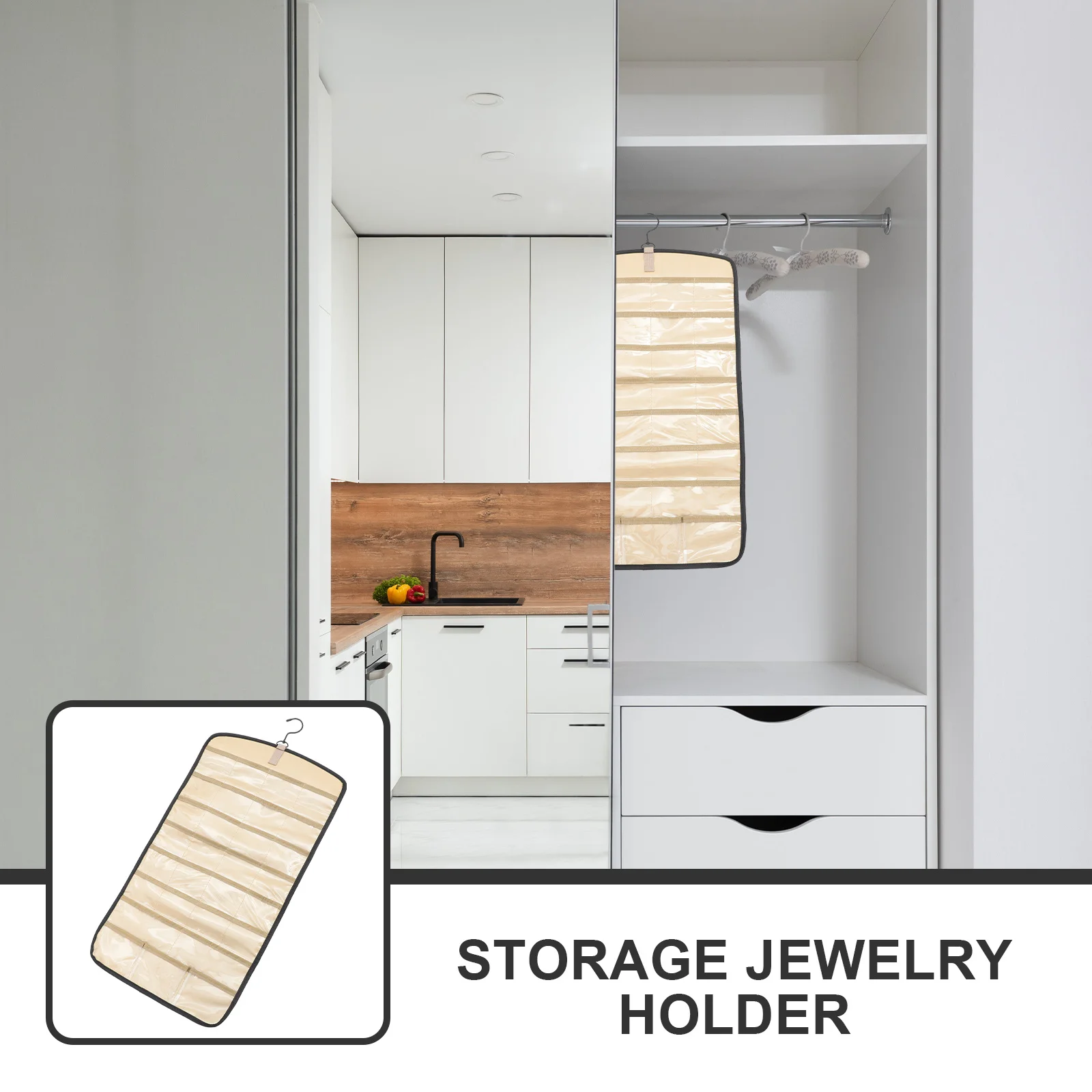 

Jewelry Storage Bag Large Capacity Dual-Sided Hanging Organizer For Earrings Rings Necklaces Wall Hanging Pouch