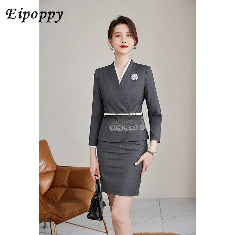 High end suit set for women's high-end work clothes