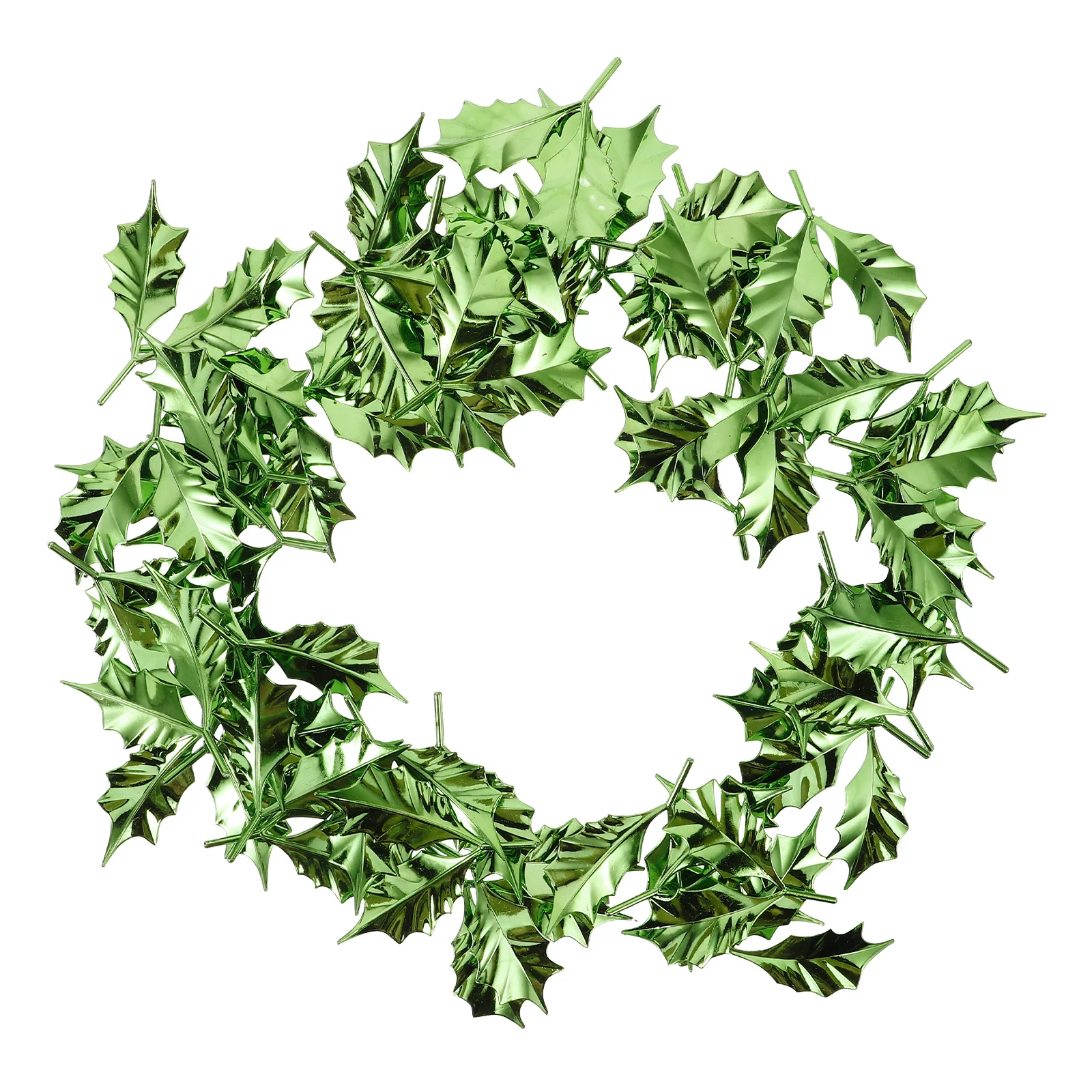 

50Pcs Green Holly Leaves Christmas Decorations Artificial Leaves Plastic Holly Leaf DIY Xmas Wreath Materials Holiday Supplies