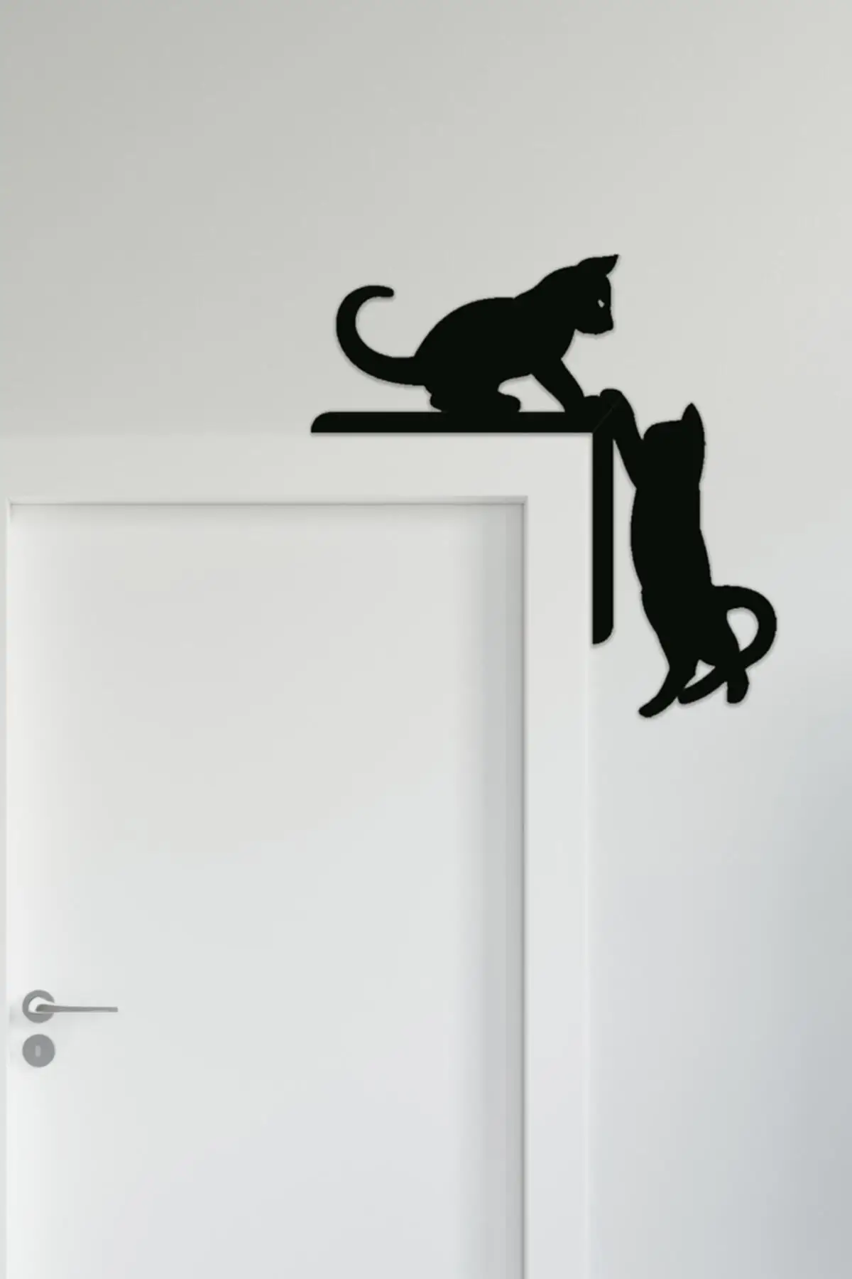 

Right Corner Ornament Cute Cats Black Laser Cut