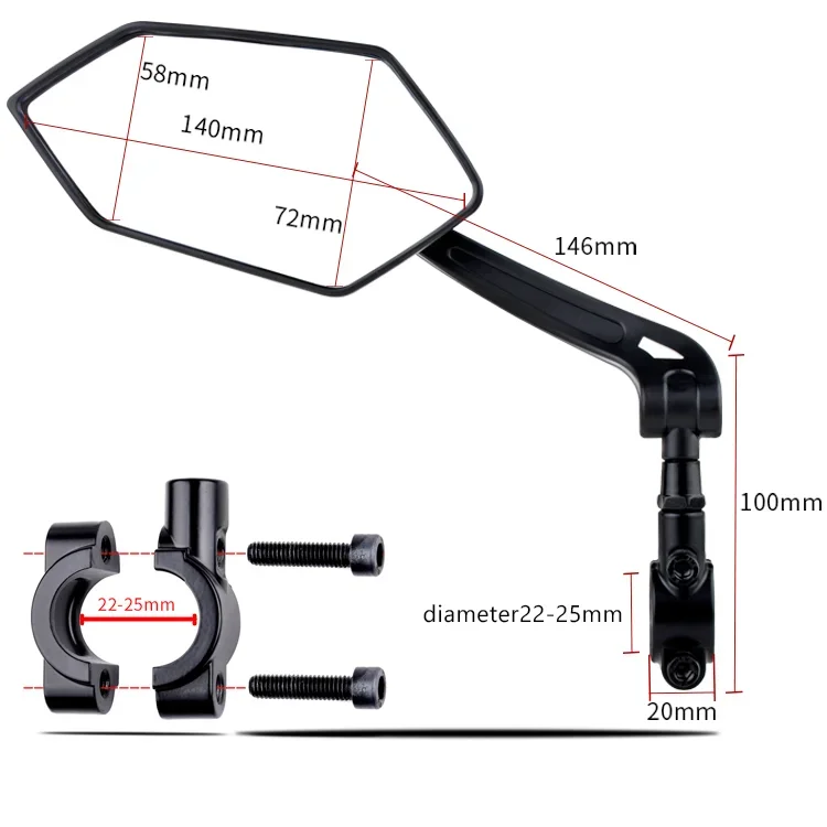 EasyDo Bicycle Handlebar Mirror Motorcycle Rear View Mirror 360 Degree Adjustable Rear View Mirror For Bike