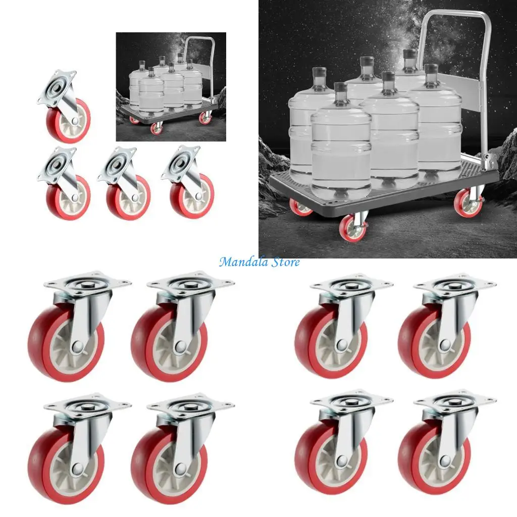 U2JC Metal Casters with 360 Degree Rotating Ability Heavy Duty rotates Wheel Quiet Operate for Home Relocation Office Setups