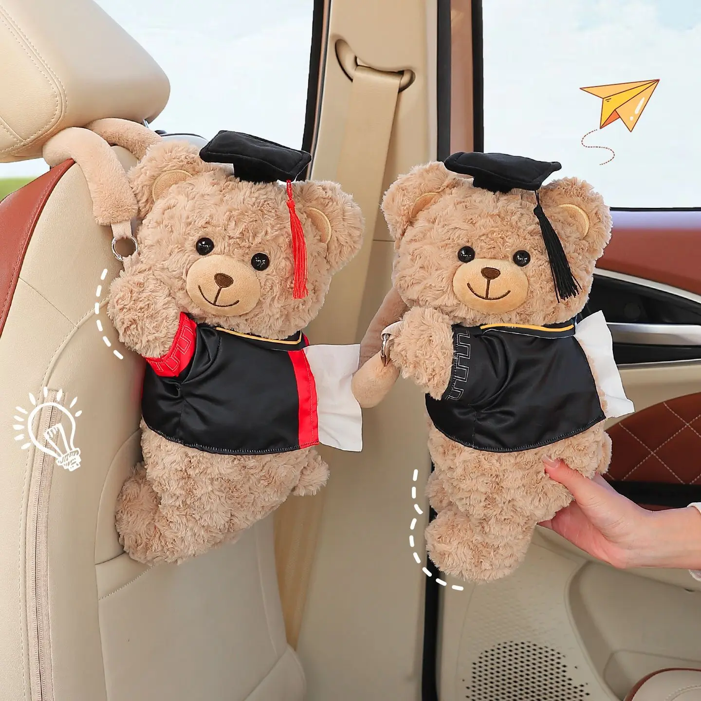 

Creative Car Tissue Box Hanging Auto Cartoon Cute Interior Decor Premium Paper Holder