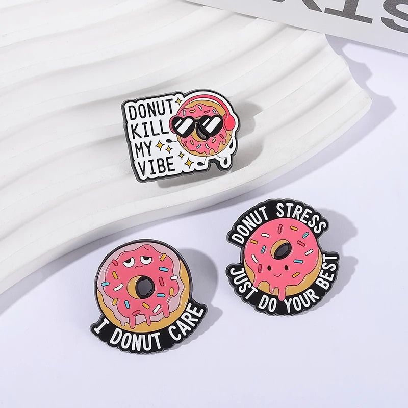 أنا دونات الرعاية بروش المينا دبابيس لذيذ الغذاء الكرتون دونات قتل بلدي فيبي بروش ظهره شارة التلبيب مجوهرات هدية للأطفال الأصدقاء #5