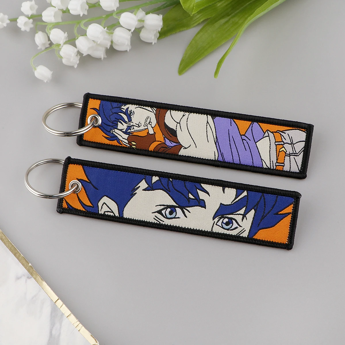 Portachiavi per moto e auto zaino Manga Key Tag ricamo chiave Fobs portachiavi Fashion Chaveiro