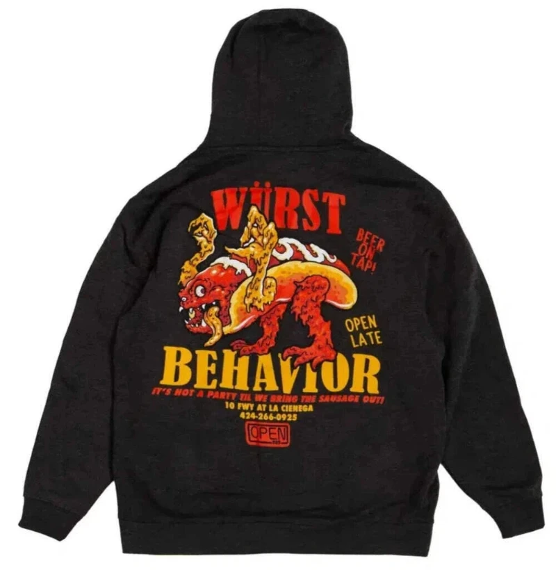 

2025 Autumn and Winter Men's Hoodie Wurst Monster Hoodie Grey Unisex High-end Luxury Is for Both Men and Women Top