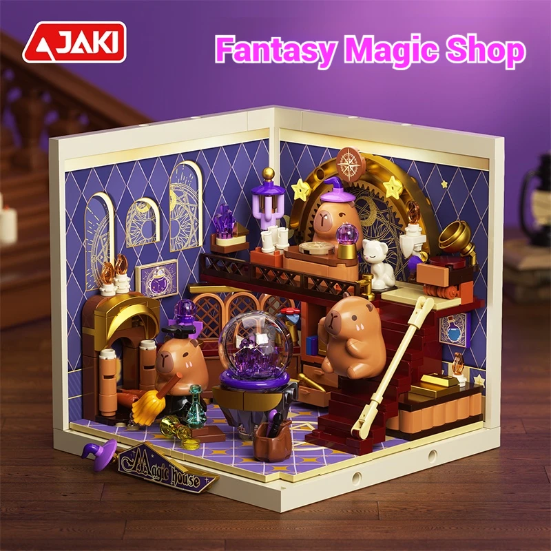 جاكي سوبر تاون ألعاب مكعبات البناء مشهد الشارع متجر عام نموذج تجميع لعبة سطح المكتب زخرفة هدية عيد ميلاد للأطفال