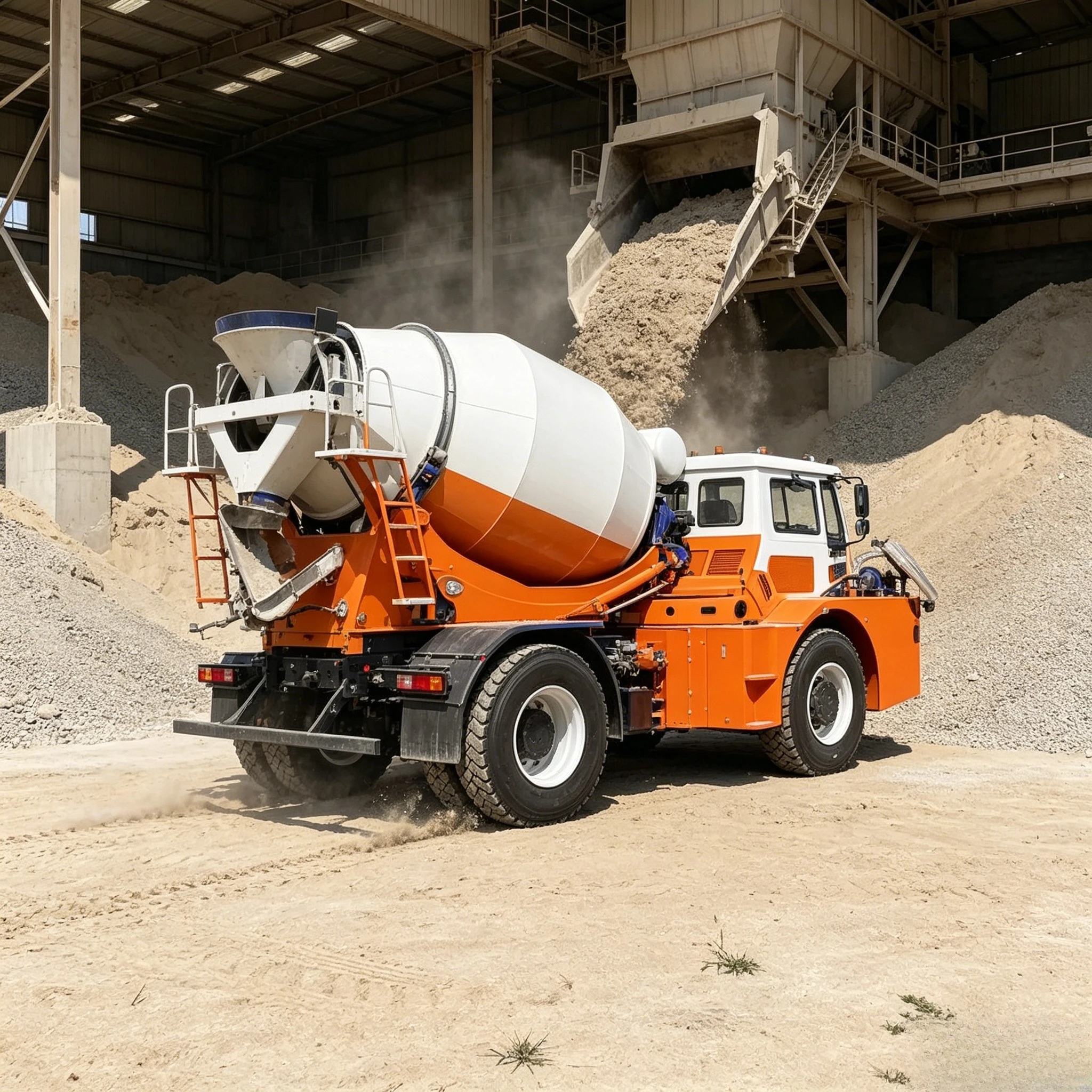 Heavy Duty Mobile Self Loading Concrete Mixer Truck, 4CBM Automatic Cement Mixer for Construction Engineering Customized