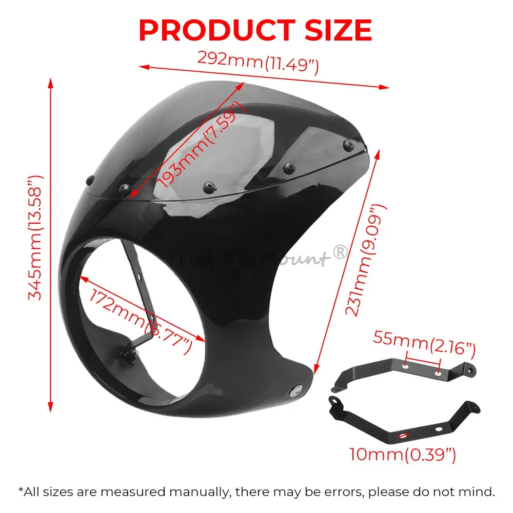 Brand New Sturdy Abs Plastic Windshield Will Fit Most Bikes Fitted With 7