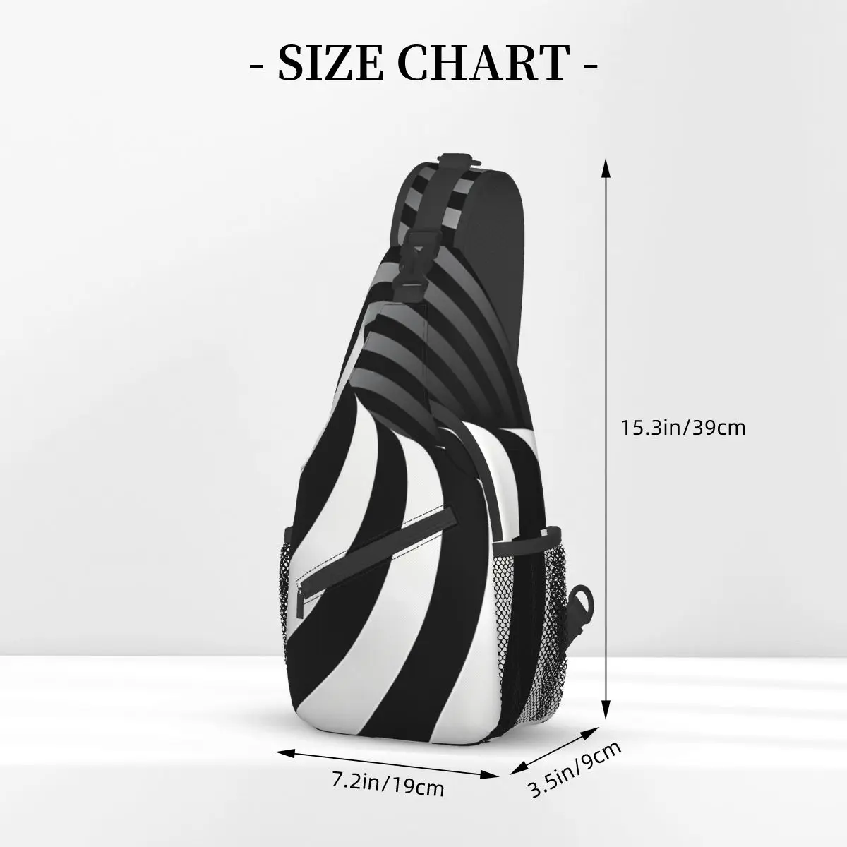 Optische Illusie Abstracte Twisted Strepen Crossbody Borst Tassen Geometrie Zakken Reispakket Messenger Sport Tieners Schoudertas