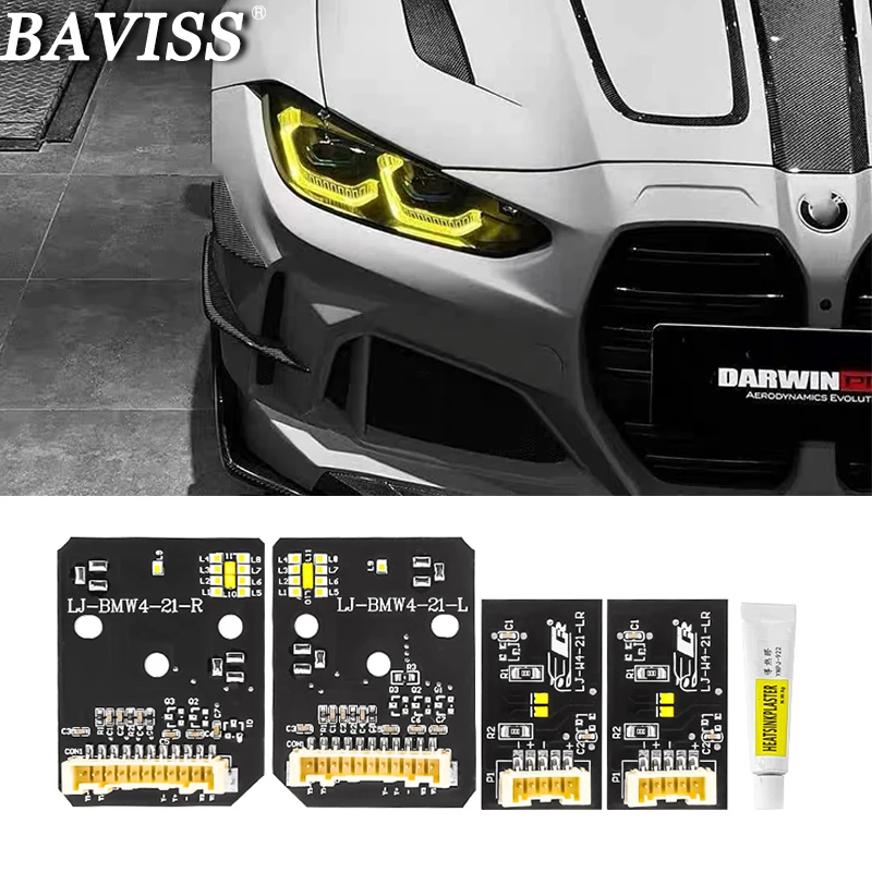 Per BMW M3 M4 CSL 4 series DRL schede LED multicolori G80 G22 G82 G23 G26 luci di marcia diurna giallo limone ambra 1 set