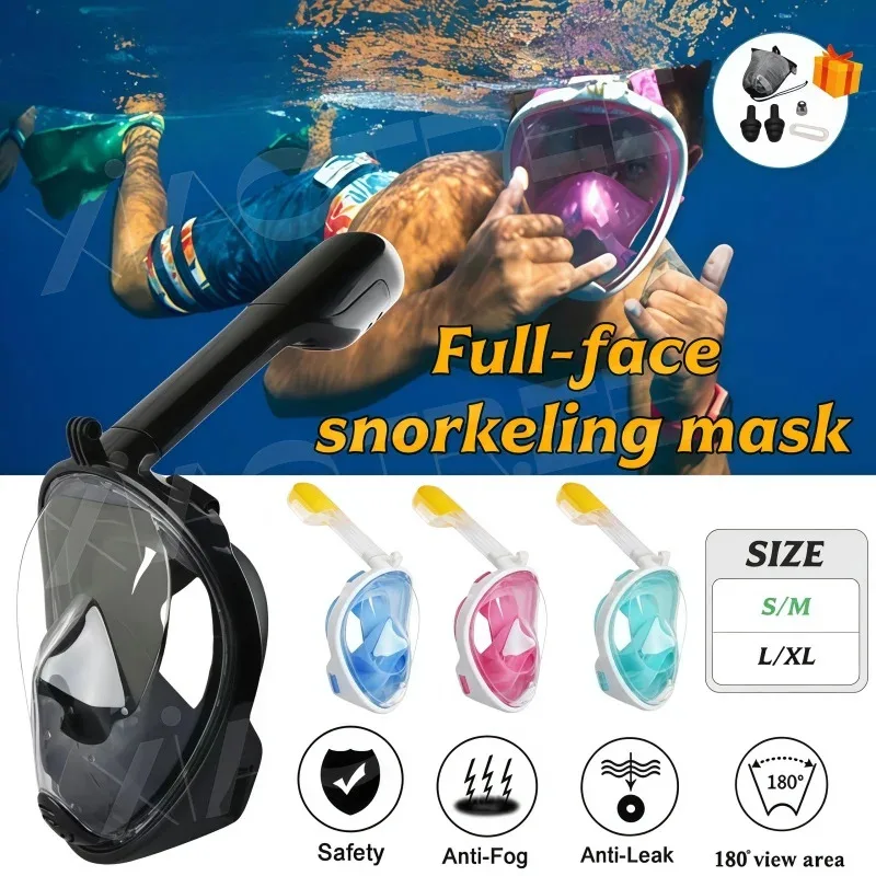 

2026 New Underwater Scuba Anti Fog Full Face Diving Mask Snorkeling Respiratory Masks Safe Waterproof Swimming Equipment