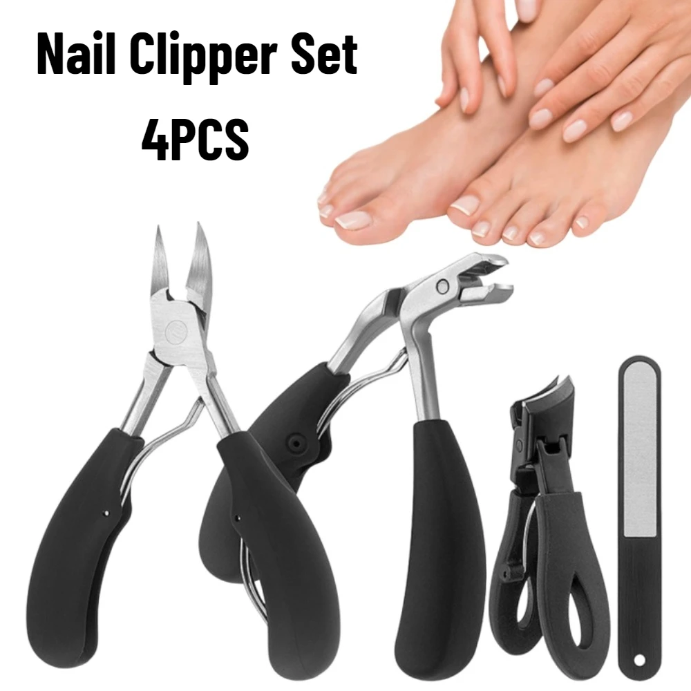 

1/4Pcs Ingrown Toenail Clipper Set for Thick Nails Heavy-duty Podiatrist Grade Nail Clippers Nail Cutter Manicure Pedicure Tools