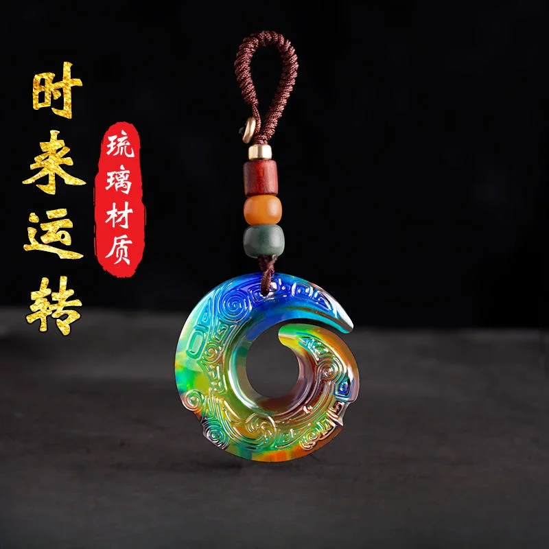

Temperature Sensing Dragon Hook Jade Key buckle Pendant Fashion Charm Jewellery Carved Amulet Gifts Women Men Bring Good Luck