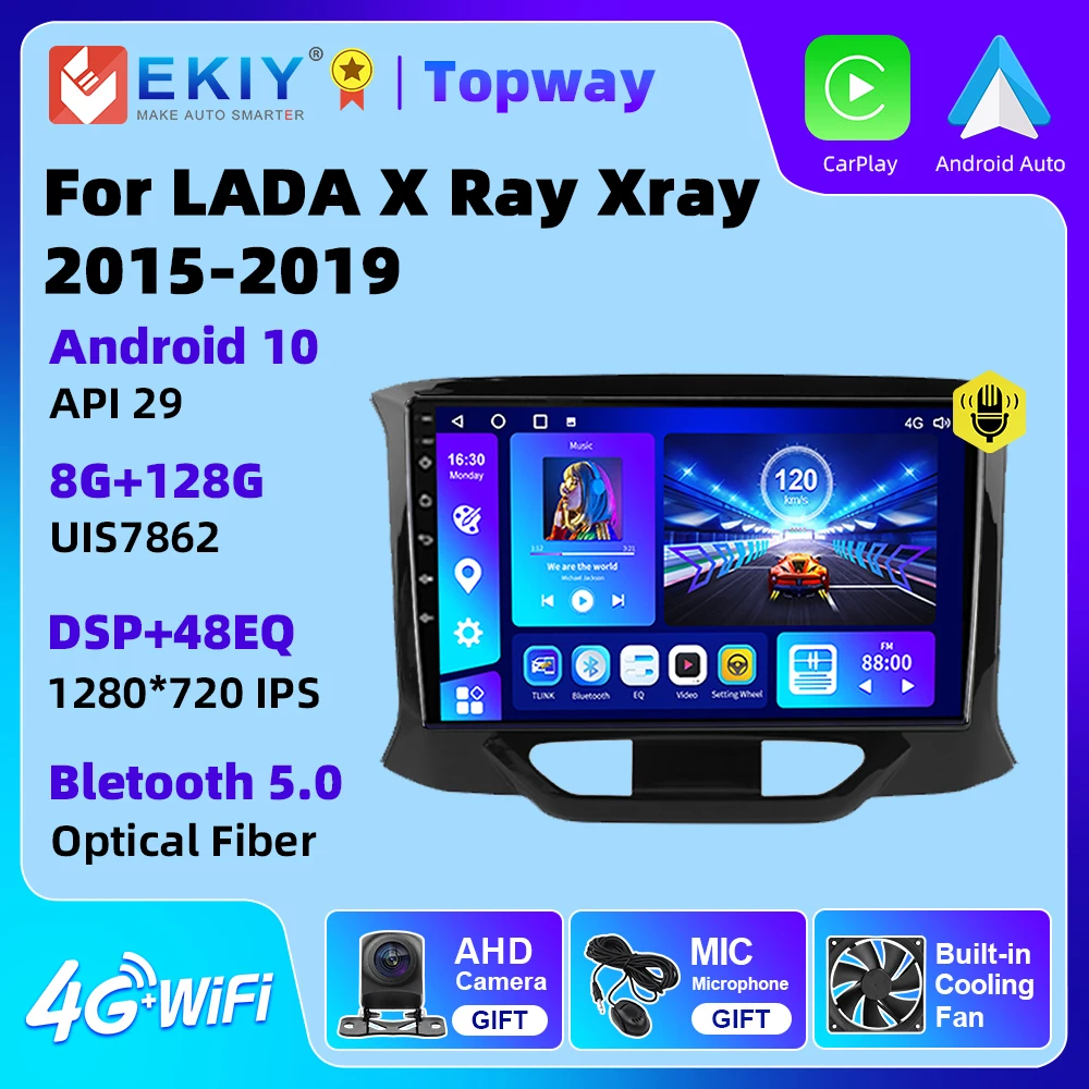 

EKIY Android автомобильный мультимедийный видеоплеер для LADA Xray X-ray 2015-2019 навигация GPS DSP Carplay 4G WIFI 2 Din без DVD