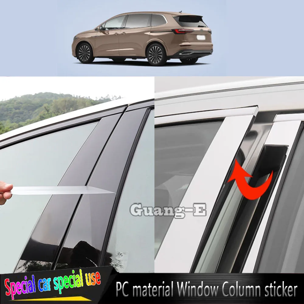 For Volkswagen VW VILORAN 2020 2021 2022  Car TPU/Glossy Mirror Pillar Post Cover Door Trim Window Sticker Accessories 6pcs