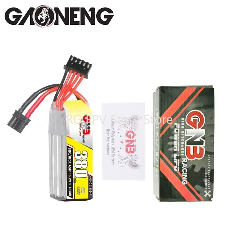 Gaoneng GNB 380mAh 4S 15.2V 90C HV Lipo Battery  XT30 Plug For FPV RC Drone Whoop Quadcopter Racing Drone Parts