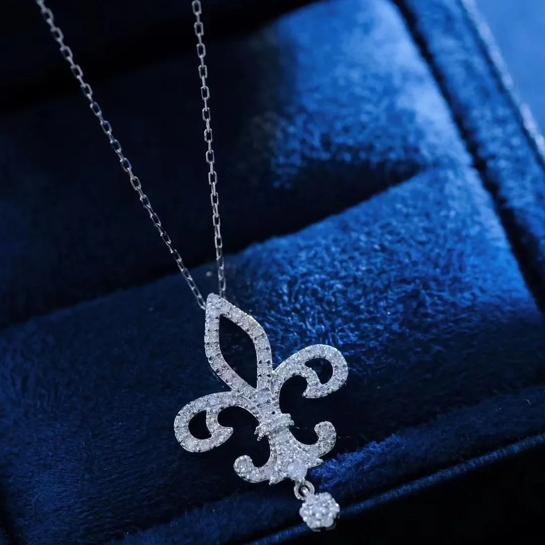 Original 925 Sterling Silver Necklace Versatile Single Simulated Diamond Sparkling Clavicle Chain for Women Cocktail Jewelry