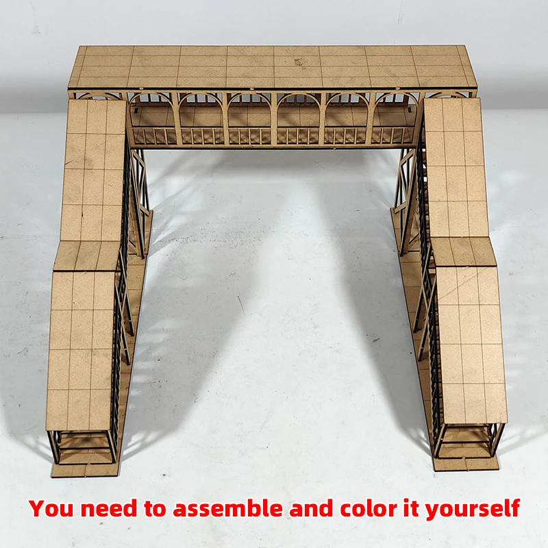 1/35 1/48 1/64 1/72 1/87 1/150HO N Maßstab Modellbausatz Miniatur-Diorama Architektonisches Gebäude Hausmodell Eisenbahn Unbemalte Brücke – Detail 3