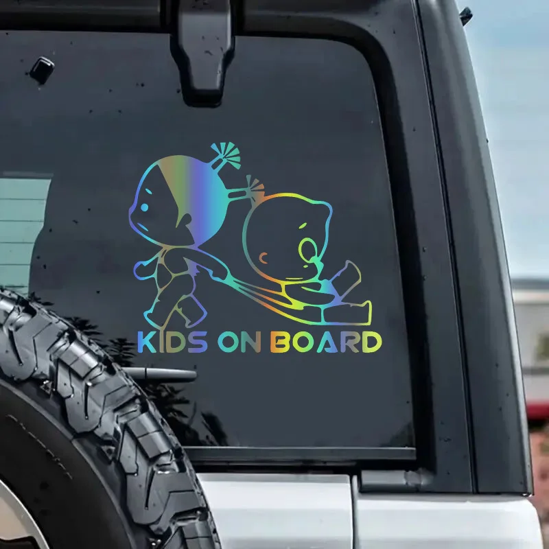 Kids On Board Kids Safety Vinyl Decal Waterproof Warning Sticker Baby in Vehicle Sign For Car Rear Windshield Decor Accessories - view 6
