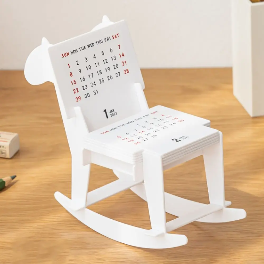 Creative Mini 2025 Desk Calendar Set Time Schedule Diy Trojan Horse Calendar Self-discipline 3D Building Block Calendar Children