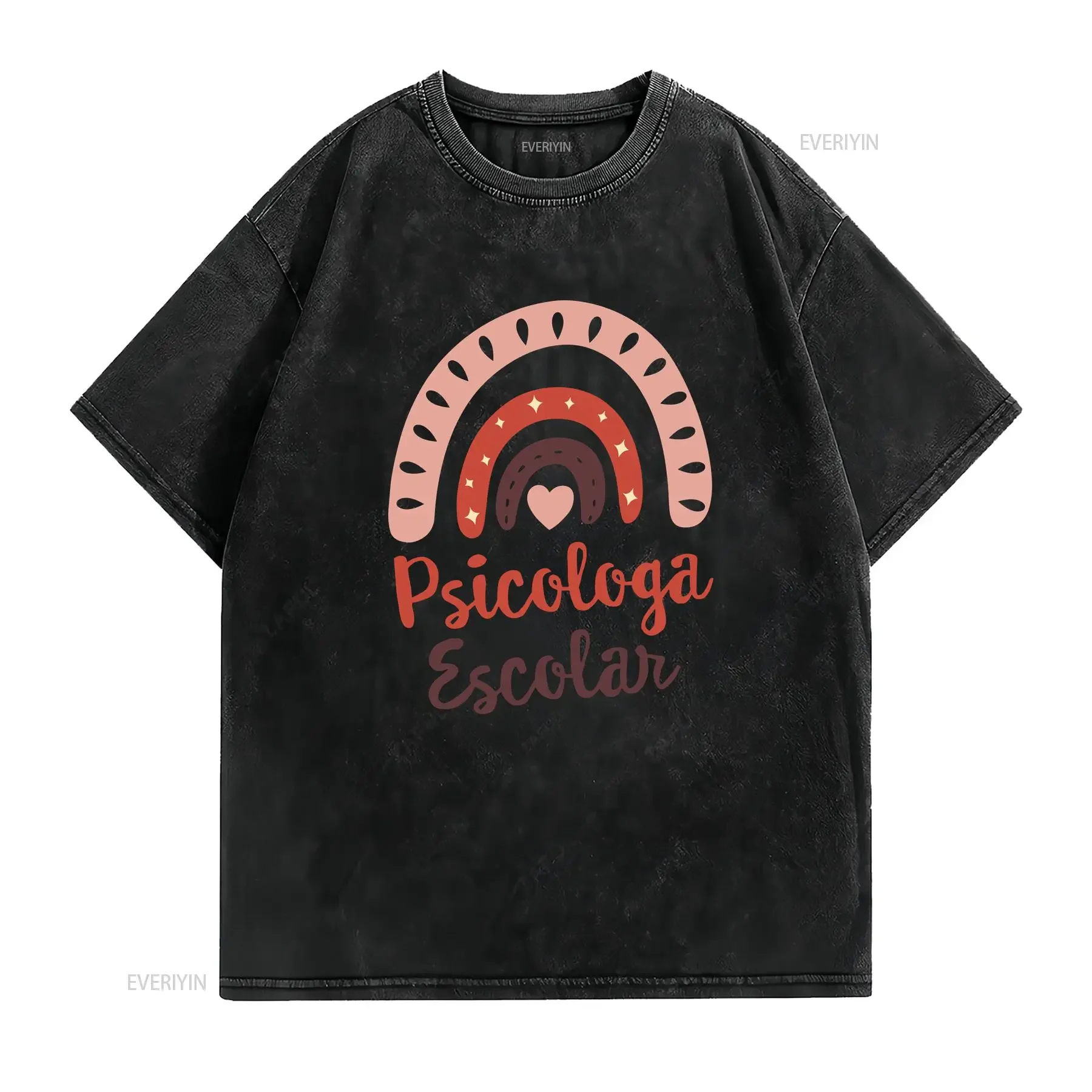 Bilingual School Psychologist Proud Latin Psicologa Escolar T Shirt  vintage Washed Casual homme Versatile Slightly